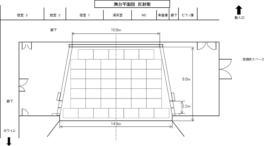 舞台正面図 反射板